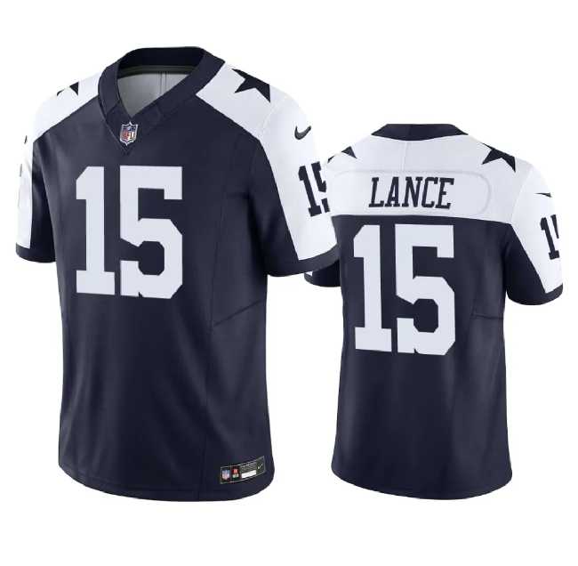 Men & Women & Youth Dallas Cowboys #15 Trey Lance Navy 2023 F.U.S.E. Thanksgiving Limited Stitched Jersey